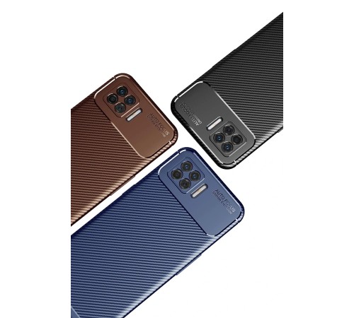 Oppo A73 Kılıf Auto Focus Karbon Kapak - Siyah