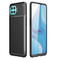 Oppo Reno 4 Lite Kılıf Auto Focus Karbon Kapak - Siyah