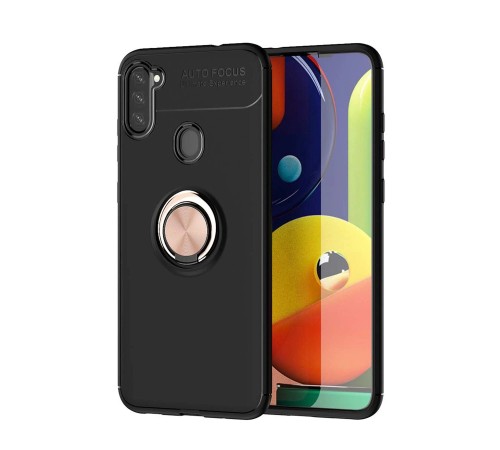 Samsung Galaxy A11 Kılıf Range Yüzüklü Silikon - Siyah-Gold Samsung Galaxy A11 Kılıf Range Yüzüklü Silikon - Siyah-Gold