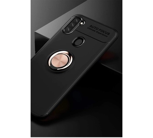 Samsung Galaxy A11 Kılıf Range Yüzüklü Silikon - Siyah-Gold Samsung Galaxy A11 Kılıf Range Yüzüklü Silikon - Siyah-Gold