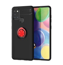 Samsung Galaxy M31 Kılıf Range Yüzüklü Silikon - Siyah-Kırmızı