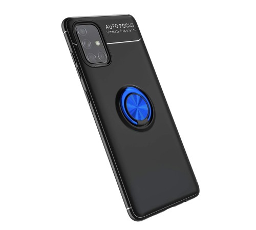 Samsung Galaxy A71 Kılıf Range Yüzüklü Silikon - Siyah-Mavi Samsung Galaxy A71 Kılıf Range Yüzüklü Silikon - Siyah-Mavi