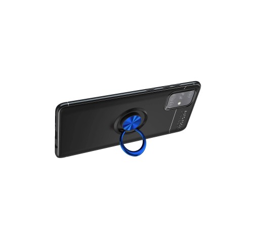 Samsung Galaxy A71 Kılıf Range Yüzüklü Silikon - Siyah-Mavi Samsung Galaxy A71 Kılıf Range Yüzüklü Silikon - Siyah-Mavi