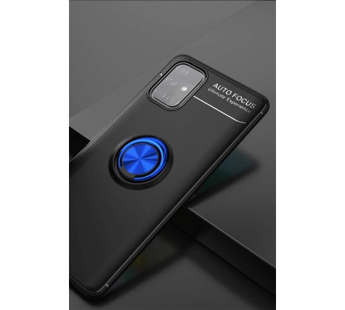 Samsung Galaxy A71 Kılıf Range Yüzüklü Silikon - Siyah-Mavi Samsung Galaxy A71 Kılıf Range Yüzüklü Silikon - Siyah-Mavi