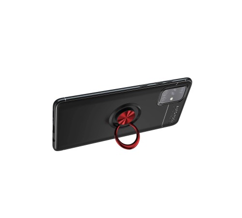 Samsung Galaxy A71 Kılıf Range Yüzüklü Silikon - Siyah-Kırmızı Samsung Galaxy A71 Kılıf Range Yüzüklü Silikon - Siyah-Kırmızı
