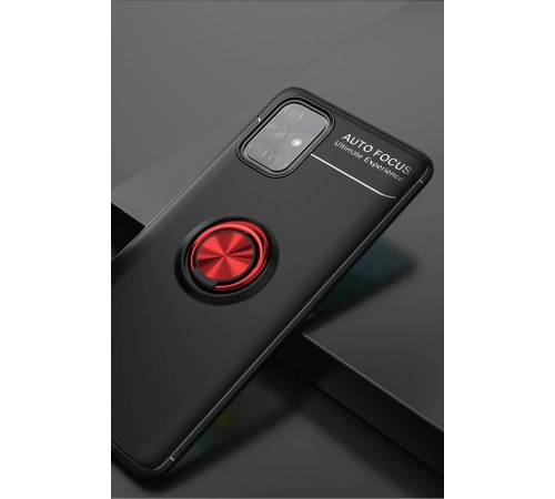 Samsung Galaxy A71 Kılıf Range Yüzüklü Silikon - Siyah-Kırmızı Samsung Galaxy A71 Kılıf Range Yüzüklü Silikon - Siyah-Kırmızı