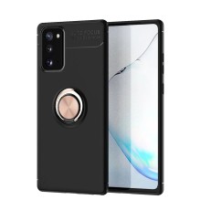 Samsung Galaxy Note 20 Kılıf Range Yüzüklü Silikon - Siyah-Gold