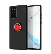 Samsung Galaxy Note 20 Kılıf Range Yüzüklü Silikon - Siyah-Kırmızı