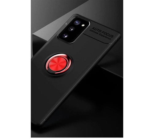 Samsung Galaxy Note 20 Kılıf Range Yüzüklü Silikon - Siyah-Kırmızı Samsung Galaxy Note 20 Kılıf Range Yüzüklü Silikon - Siyah-Kırmızı