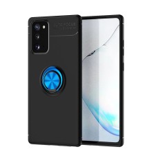 Samsung Galaxy Note 20 Kılıf Range Yüzüklü Silikon - Siyah-Mavi