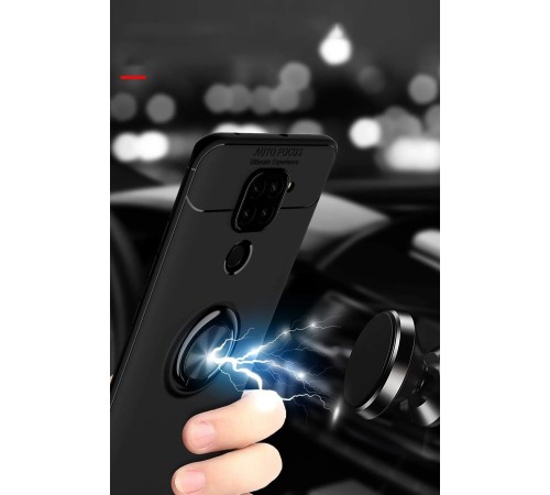 Xiaomi Redmi Note 9 Kılıf Range Yüzüklü Silikon - Siyah-Gold Xiaomi Redmi Note 9 Kılıf Range Yüzüklü Silikon - Siyah-Gold