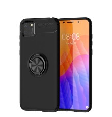 Huawei Y5P Kılıf Range Yüzüklü Silikon - Siyah