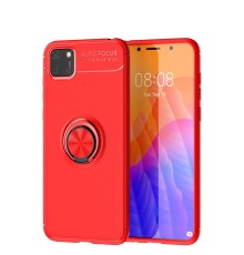 Huawei Y5P Kılıf Range Yüzüklü Silikon - Kırmızı