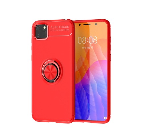 Huawei Y5P Kılıf Range Yüzüklü Silikon - Kırmızı Huawei Y5P Kılıf Range Yüzüklü Silikon - Kırmızı