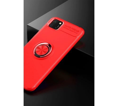 Huawei Y5P Kılıf Range Yüzüklü Silikon - Kırmızı Huawei Y5P Kılıf Range Yüzüklü Silikon - Kırmızı