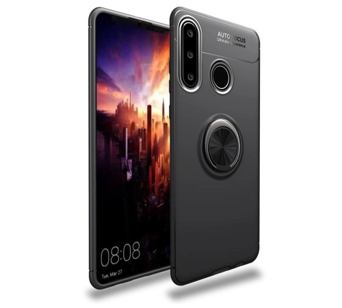Huawei Y6P Kılıf Range Yüzüklü Silikon - Siyah Huawei Y6P Kılıf Range Yüzüklü Silikon - Siyah