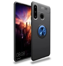 Huawei Y6P Kılıf Range Yüzüklü Silikon - Siyah-Mavi