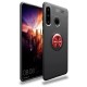 Huawei Y6P Kılıf Range Yüzüklü Silikon - Siyah-Kırmızı