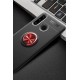 Huawei Y6P Kılıf Range Yüzüklü Silikon - Siyah-Kırmızı