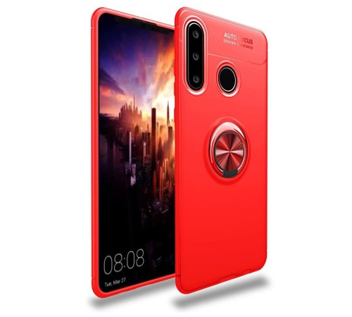 Huawei Y6P Kılıf Range Yüzüklü Silikon - Kırmızı