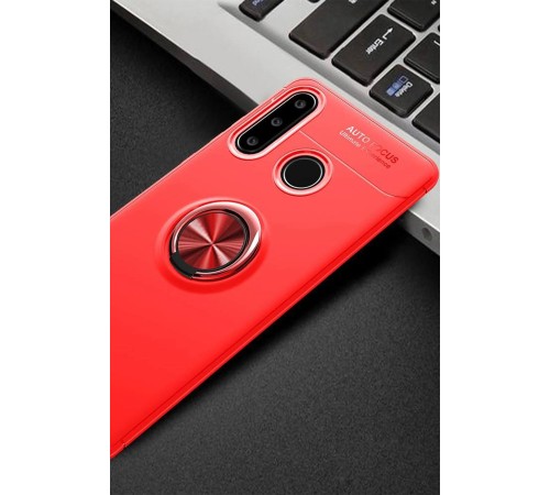 Huawei Y6P Kılıf Range Yüzüklü Silikon - Kırmızı