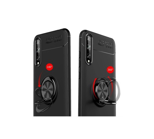 Huawei P Smart S Kılıf Range Yüzüklü Silikon - Siyah Huawei P Smart S Kılıf Range Yüzüklü Silikon - Siyah