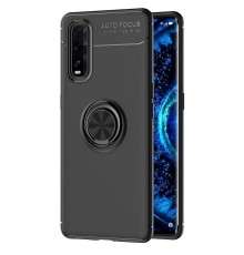 Oppo Find X2 Kılıf Range Yüzüklü Silikon - Siyah