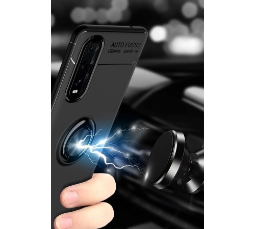 Oppo Find X2 Kılıf Range Yüzüklü Silikon - Siyah Oppo Find X2 Kılıf Range Yüzüklü Silikon - Siyah