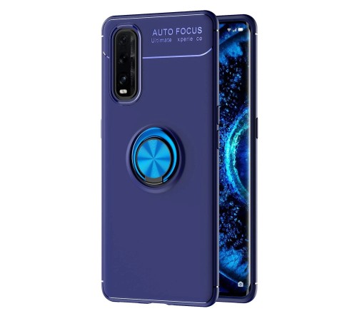 Oppo Find X2 Kılıf Range Yüzüklü Silikon - Mavi Oppo Find X2 Kılıf Range Yüzüklü Silikon - Mavi