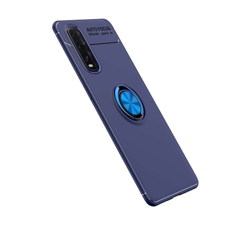 Oppo Find X2 Kılıf Range Yüzüklü Silikon - Mavi Oppo Find X2 Kılıf Range Yüzüklü Silikon - Mavi