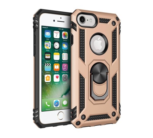 iPhone 7 Kılıf Sofya Yüzüklü Silikon Kapak - Gold