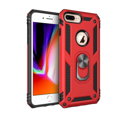 iPhone 7 Plus Kılıf Sofya Yüzüklü Silikon Kapak - Kırmızı iPhone 7 Plus Kılıf Sofya Yüzüklü Silikon Kapak - Kırmızı