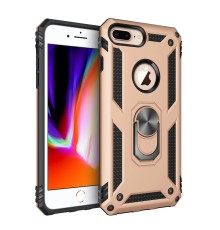 iPhone 7 Plus Kılıf Sofya Yüzüklü Silikon Kapak - Gold