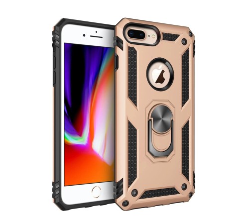 iPhone 7 Plus Kılıf Sofya Yüzüklü Silikon Kapak - Gold