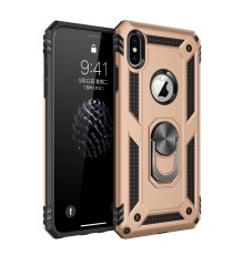 iPhone X Kılıf Sofya Yüzüklü Silikon Kapak - Gold