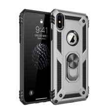 iPhone X Kılıf Sofya Yüzüklü Silikon Kapak - Gümüş