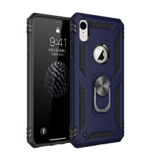 iPhone XR Kılıf Sofya Yüzüklü Silikon Kapak - Lacivert