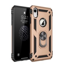 iPhone XR Kılıf Sofya Yüzüklü Silikon Kapak - Gold