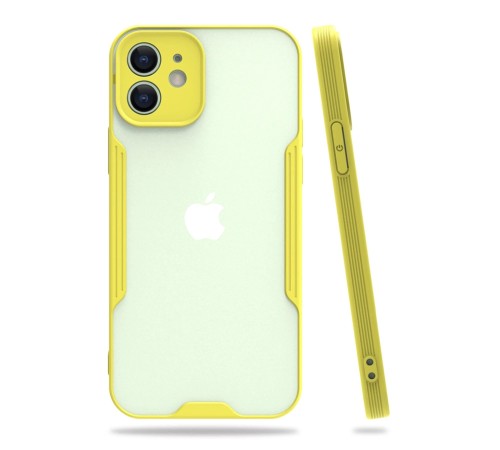 iPhone 12 Kılıf Platin Silikon - Sarı iPhone 12 Kılıf Platin Silikon - Sarı