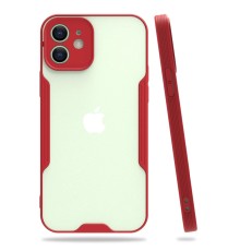 iPhone 12 Kılıf Platin Silikon - Kırmızı