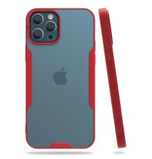 iPhone 12 Pro Max Kılıf Platin Silikon - Kırmızı
