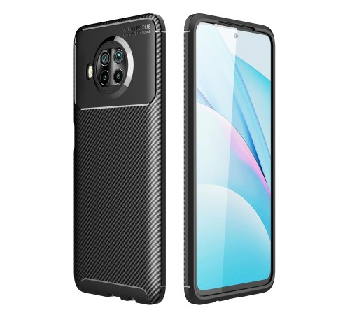 Xiaomi Mi 10T Lite Kılıf Auto Focus Karbon Kapak - Siyah