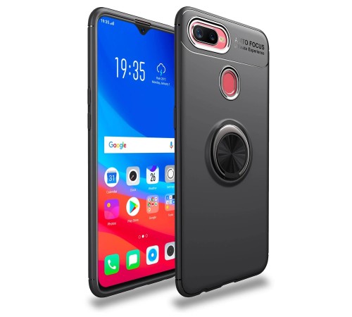 Oppo A12 Kılıf Range Yüzüklü Silikon - Siyah