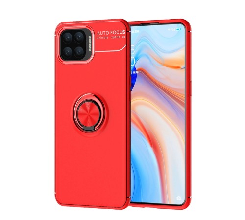 Oppo A73 Kılıf Range Yüzüklü Silikon - Kırmızı