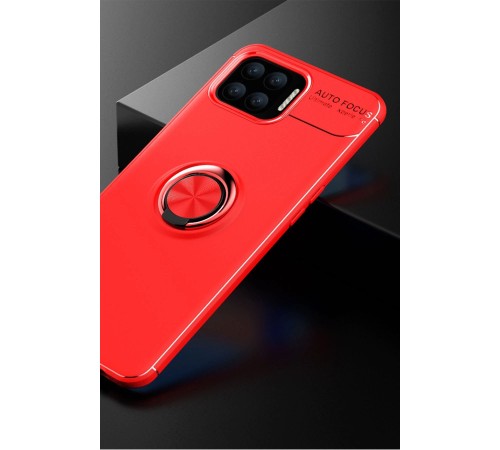 Oppo A73 Kılıf Range Yüzüklü Silikon - Kırmızı