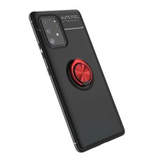 Samsung Galaxy A91 / S10 Lite Kılıf Range Yüzüklü Silikon - Siyah-Kırmızı