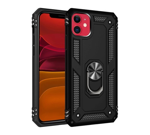 iPhone 11 Kılıf Sofya Yüzüklü Silikon Kapak - Siyah iPhone 11 Kılıf Sofya Yüzüklü Silikon Kapak - Siyah
