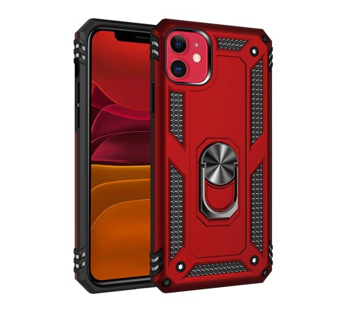 iPhone 11 Kılıf Sofya Yüzüklü Silikon Kapak - Kırmızı iPhone 11 Kılıf Sofya Yüzüklü Silikon Kapak - Kırmızı