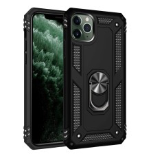 iPhone 11 Pro Kılıf Sofya Yüzüklü Silikon Kapak - Siyah
