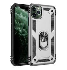 iPhone 11 Pro Kılıf Sofya Yüzüklü Silikon Kapak - Gümüş
